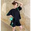 Conjunto Europeu de Roupa Esportiva de Rua Feminino Verão Algodão Puro Novo Estilo Redutor de Idade Estilo Coreano Casual Calças Largas Conjunto de Duas Peças