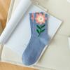 Ins Meias Femininas da Moda All-match Internet Popular Super Popular Tridimensional Flor Tulipa Estudante Feminino Casual Meias de Algodão