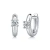 Pendientes de Plata S925 con Moissanita de Cuatro Garras, Pendientes de Aro Brillantes, Lujo Ligero, Versátiles para el Trabajo, Pendientes para Mujer