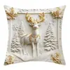 Navidad Festividad Cálido y Acogedor Árbol de Navidad Papá Noel Muñeco de Nieve Elemento Temático Fiesta Funda de Almohada Venta al por Mayor Transfronteriza