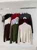 Suéter Simples de Gola Alta com Manga Longa, Cor Sólida, Tricô, Camada Base, Top Outono Inverno Novo, Macio, Pegajoso, Versátil, Suéter Top para Mulheres