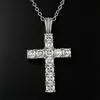 Collar Cruzado Más Vendido Cadena de Acero Inoxidable para Hombre Colgante Incrustado de Circonita de Cobre Estilo Hip Hop Joyería para Parejas Venta al por Mayor