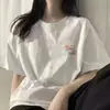 Camiseta de Manga Corta de Seda de Leche para Hombres y Mujeres, Nueva de Verano 2026, Top Holgado de Nicho para Estudiantes con Estampado Versátil