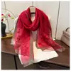 Lenço Bordado à Mão com Estampa de Bolinhas Seda Sintética Nova Coleção Primavera & Outono Lenço de Seda de Alta Qualidade Estilo Ocidental Lenço Decorativo Feminino Fácil de Combinar