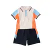 Roupas de Verão para Jardim de Infância Conjunto de Manga Curta Estilo Universitário Roupas de Graduação para Jardim Roupas de Aula para Crianças Uniforme de Escola de Verão para Alunos do Ensino Fundamental