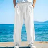 2025 Nuevos Pantalones Sueltos de Otoño para Hombre Pantalones Casuales Cordón Frontal Bolsillos Pierna Recta Cuadros Suave Playa