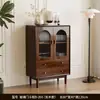 Gabinete con Cajones, Gabinete de Almacenamiento para Sala de Estar, Gabinete Pequeño de Pie Estilo Antiguo, Gabinete de Almacenamiento Retro de Ratán, Gabinete de Almacenamiento de Pared para Dormitorio, Gabinete con Cajones