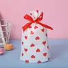 Bolsa de regalo pequeña con cordón de cinta bolsa de plástico bolsa de embalaje para turrón y galleta de copo de nieve bolsa de regalo para bebé de un mes