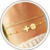 Pulseira de 26 Letras em Forma de Cruz Transfronteiriça da Amazon, Elegante e Requintada, Versátil para o Dia a Dia, Joia Ajustável Estilo Ins para Mulheres