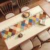 Tapete de mesa de jantar estilo americano, à prova d'água e óleo, toalha de mesa não lavável, leve, luxo, alta qualidade, 2025, novo estilo, tapete de mesa de centro, tapete de mesa doméstico