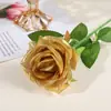 Flores Artificiais de Rosa de Cabeça Única Simuladas, Buquês de Rosas de Tecido Multicor, Decoração de Casa, Arranjos de Casamento, Flores Artificiais Atacado