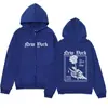 Sudadera con cremallera de diseño minimalista moderno, estilo gótico, calavera, mano, estampado de rosa, sudadera informal holgada, cárdigan
