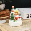 Navidad Dibujos Animados Casa Pequeña Brillante Papá Noel Muñeco de Nieve Micro Paisaje Adornos de Resina Decoraciones Navideñas Regalos