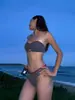 Bikini de Cuadros Pure Desire para Mujer, Nuevo Traje de Baño de Dos Piezas Estilo Resort, Traje de Baño Sexy Adelgazante y de Alta Apariencia