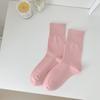 Calcetines de mujer primavera y otoño calcetines de felpa hasta la pantorrilla calcetines largos de confinamiento color caramelo estilo japonés que combinan con todo calcetines de media pantorrilla calcetines de algodón sin costuras