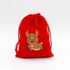 Fornecimento Direto Transfronteiriço Grande Saco Vermelho de Veludo de Natal Saco para Embalagem de Presente de Joias Saco de Presente para Doces de Maçã do Papai Noel