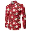 Camisas de manga larga para hombre de otoño, europeas y americanas, de nueva colección navideña a cuadros y rayas, camisas casuales.