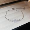 Pulsera Geométrica de Flor de Circonita Super Flash, Pulsera de Lujo Ligero y de Gama Alta, Moda Femenina, Joyería de Mano Exquisita y Versátil, Diseño de Nicho