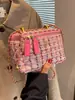 Bolso Cruzado de Hombro Único de Moda Tendencia Otoño e Invierno 2025 para Mujer, Bolso Cuadrado Pequeño de Lana con Cadena Estilo Chanel