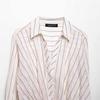 Diseño Adornado Tops de Primavera Casual Camisas Nuevas Sueltas Bolsillos Nicho de Comercio Exterior Rayado Moda Estilo Largo