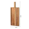 Tábua de Corte de Madeira de Acácia Tábua de Corte para Cozinha Madeira de Acácia com Cabo Tábua de Corte de Madeira Tábua para Pizza Pão Tábua de Corte para Carne Cozida