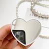 Soporte Plegable Adhesivo con Cojín de Aire para Teléfono Móvil Ins Creativo Corazón de Maquillaje Espejo de Escritorio Tableta Adecuado para Soporte Perezoso