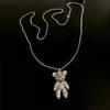 Colar de urso de diamante completo bonito estilo coreano nicho de luxo leve feminino 2021 novo outono e inverno longo acessórios de vestuário camisola cadeia