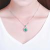 Collar con Colgante de Jade Verde con Forma de Flor Artística, Cadena para Clavícula, Colgante de Flor Giratorio, Jade, Diversas Joyas Elegantes