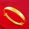 Pulseira de Ouro de Areia Vietnamita Gypsophila Brilhante Boca Viva de Puxar e Empurrar Genuína Não Desbota Atacado Pulseira Feminina Estilo Quente de Transmissão ao Vivo