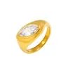 Anillos de Acero de Titanio con Incrustaciones de Circonita Irregular, Tendencia de Venta Caliente para Hombres y Mujeres, Versátiles Personalizables, Conservan el Color, Directo del Fabricante