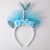 Diadema de sirena transfronteriza linda para actuación accesorios para el cabello de niños europeos y americanos falda de flores hecha a mano día del niño diadema de mujer