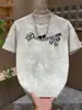 Camiseta Informal Versátil de Verano Nuevo Estilo, Estampado Sencillo de Letras, Manga Corta para Hombre, Lujo Ligero, a la Moda, con Estampado, Cuello Redondo