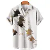 Impresión Digital 3D Estación Independiente Transfronteriza Camisa Nueva para Hombre Tendencia de Moda Hawaiana Manga Corta Camisa de Cuello