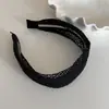 Diadema de aro para el pelo trenzado hueco estilo coreano, diadema de estilo bosque dulce, aro para el pelo de malla hueca para calidad del aire, pasador, accesorios para el pelo para mujer
