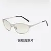 Óculos de Sol Gatinho Novo Estilo com Formato Côncavo para Mulheres, Estilo High-End Americano Retro Futurístico Tecnológico, Óculos de Sol Anti-UV