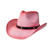 Sombrero de Paja Vaquero Clásico Popular Transfronterizo de Amazon Moda Europea y Americana para Hombre y Mujer Sombrero de Paja con Copa Dura para Protección Solar