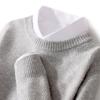Suéter de Lana para Hombre 100% Lana Pura Otoño e Invierno Cuello Redondo Tejido de Punto Suéter Holgado Grueso Casual Cachemira Bajo