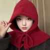 Gorro Pasamontañas para Mujer, Calentador de Cuello de Invierno Integrado con Cobertura para la Cabeza, Gorro de Punto con Protección para las Orejas, Engrosado para Adultos