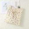 Camisola feminina de manga comprida para primavera e verão, algodão fino, absorvente de suor, dupla camada de fio de algodão, folgada, roupão de dormir, vestido de casa de algodão