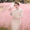 Princesa Jin otoño e invierno Nuevo estilo retro de la República de China compuesto de piel de visón socialité temperamento suave estilo chino cheongsam