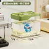 Acuario para Sala de Estar, Pequeño Acuario Doméstico, Plástico con Luces, Tanque Multifuncional y Estéticamente Agradable para Peces Dorados, Acuario de Paisajismo de Escritorio