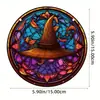 Nuevo atrapasueños de Halloween transfronterizo cuervo bruja luz de color acrílico colgante de ventana decoración plana de interior
