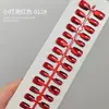 Serie de Colores Degradados Uñas Portátiles Ojo de Gato Bombilla Pequeña Cuentas de Vidrio Manicura Parches de Uñas Pre-hechos Cortos Elegantes Venta al por Mayor