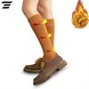 Calcetines altos acolchados de felpa para mujer, calcetines de terciopelo cálidos para otoño e invierno, calcetines largos de compresión delgados para piernas