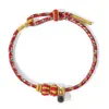 Pulseira de Corda Colorida com Fio Vermelho de Divindade Guardiã Pulseira de Ano do Zodíaco Trançada à Mão com Nano Micro-Gravação e Projeção