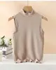 Nuevo Top Térmico de Media Altura para Mujer Otoño e Invierno, Camiseta Interior sin Mangas, Corte Ajustado, Chaleco de Hombros Anchos Forrado de Felpa