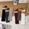 Calcetines de Canalé para Mujer de Estilo Básico para Otoño e Invierno, Tonos Marrones Sin Costuras, Color Sólido Versátil, Sueltos, Tobillo Alto, Adelgazantes