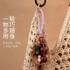 Colgante sonajero de cáscara de planta natural, Adorno de llavero de bolsa de paz Bodhi, Accesorio artístico hecho a mano