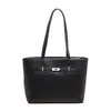 2025 Nova Bolsa de Ombro Feminina Simples de Alta Qualidade Grande Capacidade Temperamento Deslocamento Versátil Bolsa Grande Bolsa Tote de Couro Macio