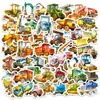 56 Pegatinas de Vehículos de Construcción Realistas Estilo Acuarela, Pegatinas Divertidas de Excavadora y Bulldozer para Niños, Pegatinas Decorativas para Material de Manualidades